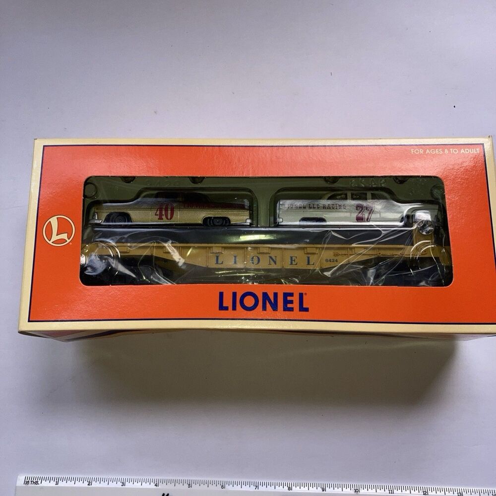Lionel 6-19423 O Gauge Lionel Circle-L Racing Flatcar with Stock Car Load #6424